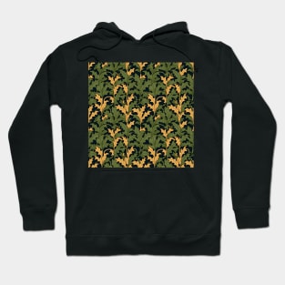 Autumn Elegance: Green and Golden Leaf Hoodie